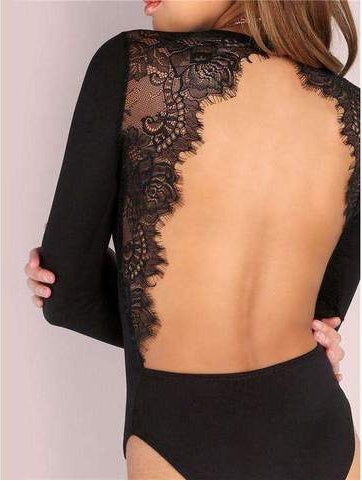 Open-Back Long-Sleeve Bodysuit by Adore Lingerie