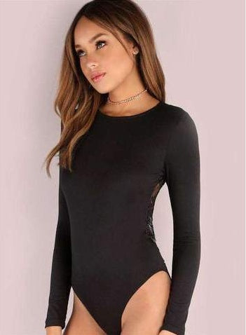 Open-Back Long-Sleeve Bodysuit by Adore Lingerie